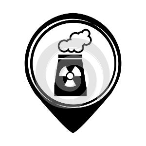 Chimney nuclear plant isolated icon