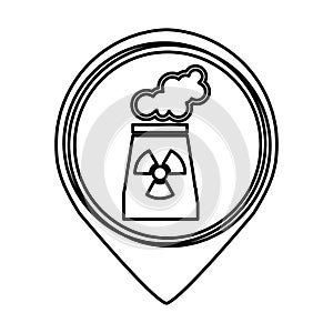 Chimney nuclear plant isolated icon