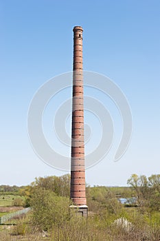 Chimney of old brick factory