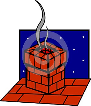 Chimney in the roof of a house vector illustration