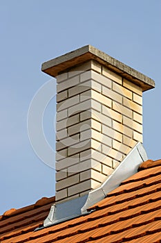 Chimney on a rooftop.