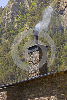 Chimney with smoke