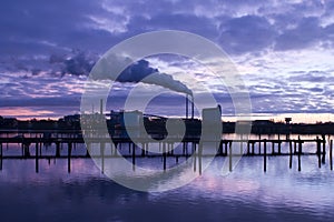 Chimney and Smoke at the blue hour