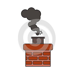 Chimney Smoke Icon Vector