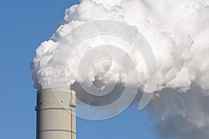 Chimney with smokestack of a coal power plant