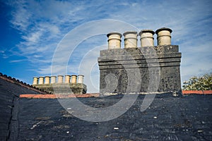 Chimney stacks on Victorian terrace