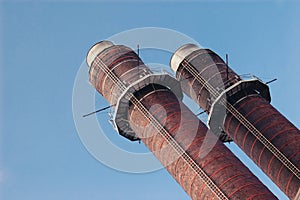 Chimney-stalk against blue sky