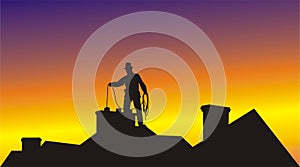 Chimney sweep clean the chimney