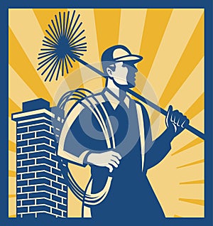 Chimney Sweeper Cleaner Worker Retro