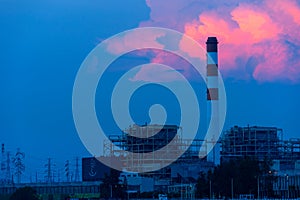 Chimney in thermal electric generator industry plant ,Bangpakong Power plant station