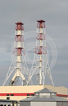 Chimney at the thermal power plant.