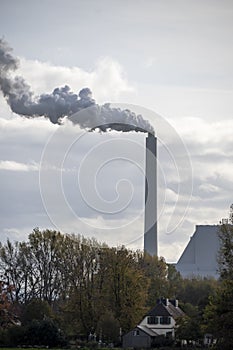 Chimney at a thermal power plant