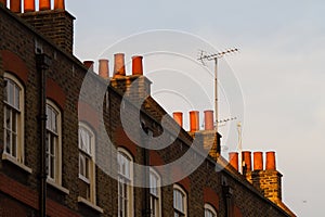 Chimney tops of townhouses