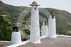 Chimneys in Capileira, the Alpujarra, Granada photo