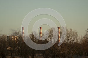 Chimneys of a coal power plant