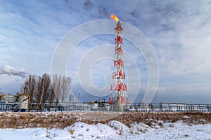 Chimneys of Polish oil rafinery in Gdansk
