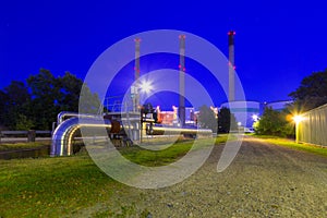 Chimneys of power plant at Baltic sea