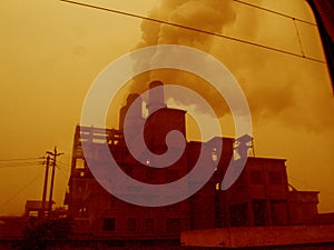 Chimneys of power station