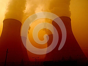Chimneys of power station