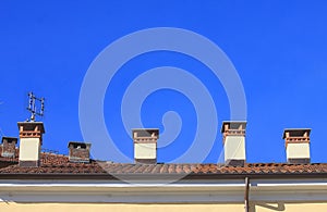 Chimneys on the roof