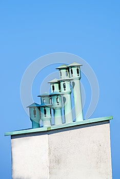 Chimneys on a roof