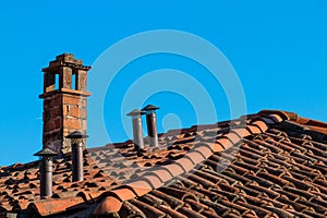 Chimneys on the roof