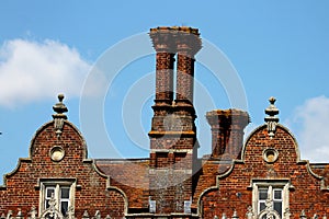 The Chimneys and Rooftop of a Tudor Building, England