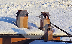 Chimneys and snow.