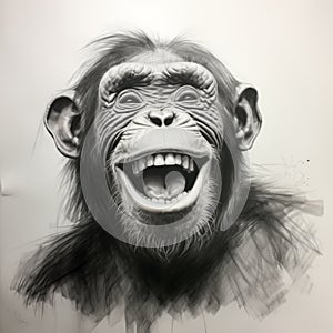 Chimp Drawings: Laughing Portraits In Tanbi Kei Style With Hyperrealistic Murals