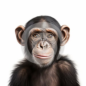 Chimpanzee Baby Faces Portrait: Realistic Painted Still Lifes And Satirical Caricatures