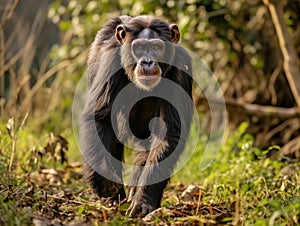 A Chimpanzee walking at Ol Pejeta Conservancy