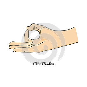 Chin Mudra / Gesture of Consciousness. Vector