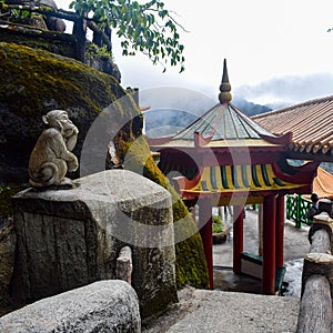 The Chin Swee Caves Temple is a Taoist temple in Genting Highlands, Pahang, Malaysia, scenery from a top Chin Swee Temple at Genti