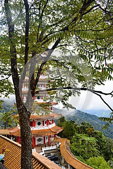 The Chin Swee Caves Temple is a Taoist temple in Genting Highlands, Pahang, Malaysia, scenery from a top Chin Swee Temple at Genti