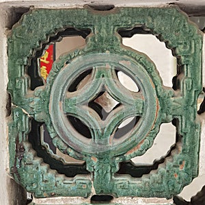 China Ancient Architecture Chinese Ceramic Screen Wall Porcelain Divider Unit Green Jade Delft Blue White Decoration