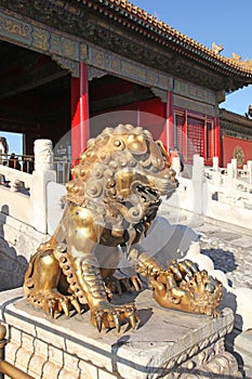 China. Beijijng. Bronze pot at Forbidden City