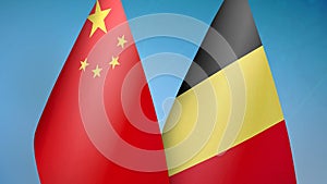 China and Belgium two flags