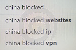 China blocked ip. Search query. The concept of international conflict, sanctions and restrictions on the Internet. Macro