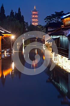 China building night scene