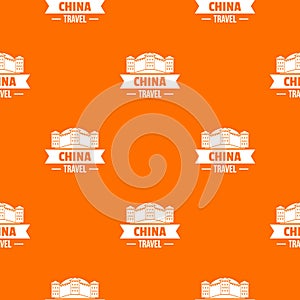 China building pattern vector orange