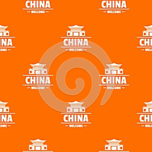 China capital pattern vector orange