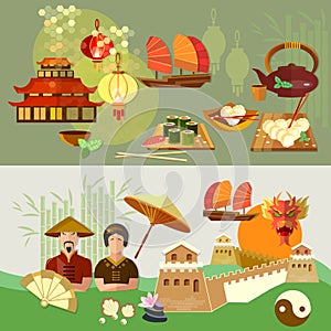 China Chinese culture and traditions banners