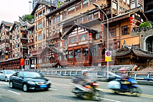 China Chongqing traditional houses on stilts