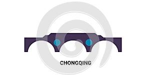 China, Chongqing travel landmark vector illustration