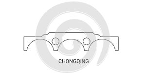China, Chongqing travel landmark vector illustration