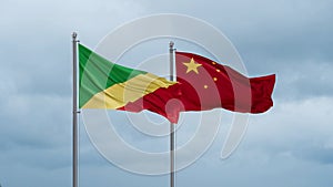 China and Congo-Brazzaville flag