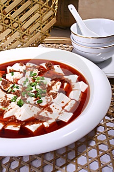 China delicious food-Fish spawn and tofu
