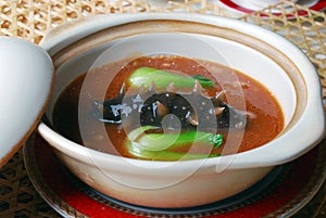 China delicious foodâ€”sea slug and vegetable