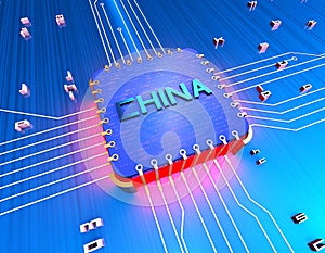 China-developed chips, electronic technology and data transmission links, intelligent technology applications