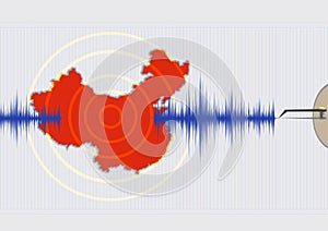 China Earthquake concept illustration